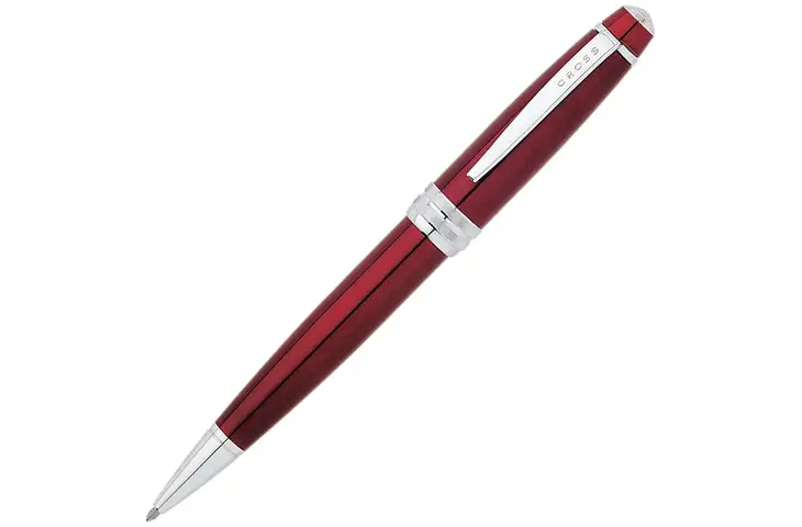 Cross Bailey Red Lacquer Ballpoint Pen w/ Polished Chrome Appointments